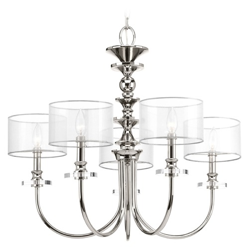 March Polished Nickel Chandelier by Progress Lighting
