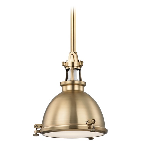 Hudson Valley Lighting Hudson Valley Lighting Massena Aged Brass Pendant Light with Bowl / Dome Shade 4610-AGB