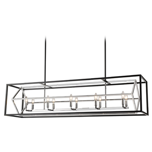 Euclid Chrome & Matte Black Linear Light by Z-Lite