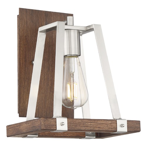 Nuvo Lighting Outrigger Brushed Nickel & Nutmeg Wood Sconce by Nuvo Lighting 60/6881