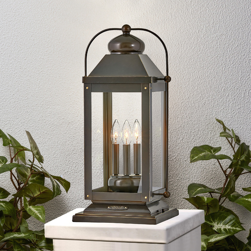 Hinkley Anchorage 3-Light Light Oiled Bronze Post Light by Hinkley Lighting 1857LZ