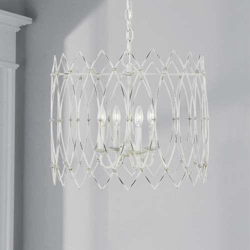 Visual Comfort Studio Collection Chapman & Meyers Gardner 22.38-Inch Rustic White Chandelier by Visual Comfort Studio CC1144RWT