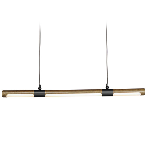 Rollo LED Linear Pendant in Antique Pecan & Black by ET2 Lighting