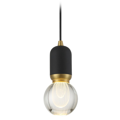 George Kovacs Lighting George Kovacs Mixed Up Sand Coal & Mountain Gold LED Mini-Pendant Light with Globe Shade P5590-793-L