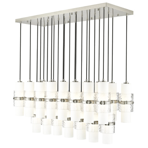 Z-Lite Cayden Brushed Nickel Multi-Light Pendant with Cylindrical Shade