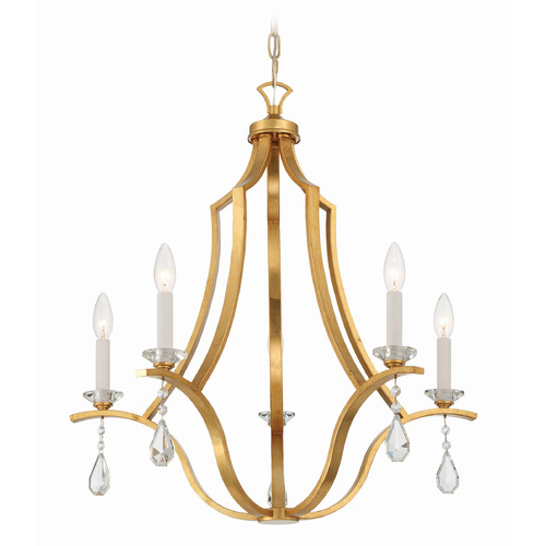 Crystorama Lighting Crystorama Lighting Perry Antique Gold Chandelier PER-10405-GA
