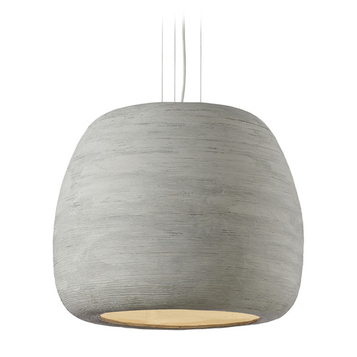 Karam Large Pendant in Concrete & White by Visual Comfort Modern