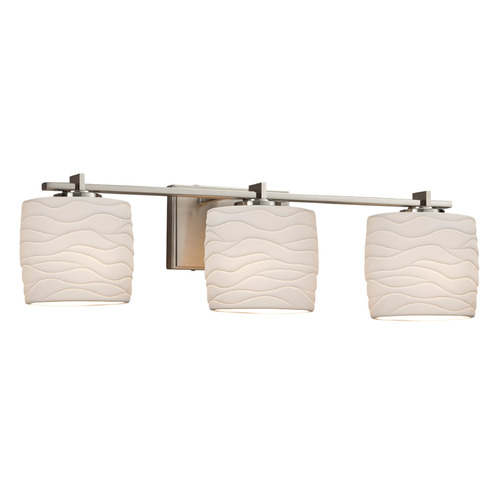 Justice Design Group Justice Design Group Era Brushed Nickel Bathroom Light POR-8443-30-WAVE-NCKL