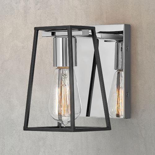 Hinkley Filmore Chrome & Satin Black Wall Sconce by Hinkley Lighting 5160CM