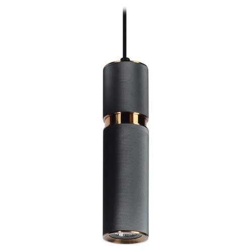 Avenue Lighting Cicada 10-Inch LED Pendant in Dark Gray & Brass by Avenue Lighting HF1074-DGY