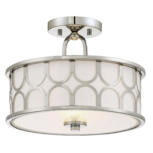 13-Inch Semi-Flush Mount in Polished Nickel by Meridian