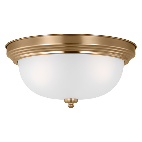 Geary 14.50-Inch Satin Brass LED Flush Mount by Generation Lighting