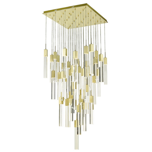 Original Glacier 41-Light LED Multi-Light Pendant in Brushed Brass by Avenue Lighting