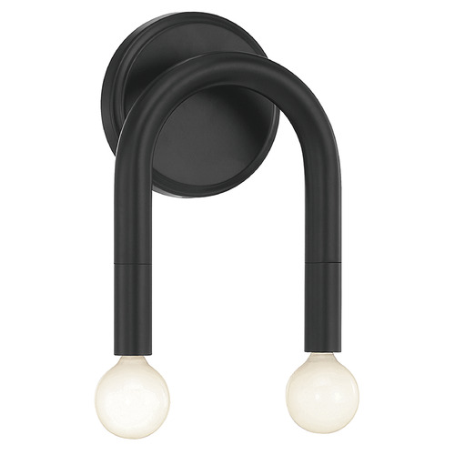 2-Light Wall Sconce in Matte Black by Meridian