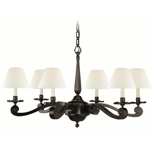 Visual Comfort Signature Collection Alexa Hampton Myrna Gun Metal Chandelier