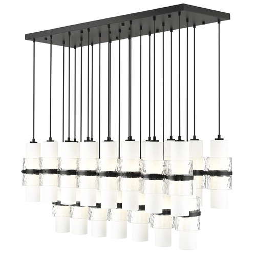 Z-Lite Cayden Matte Black Multi-Light Pendant with Cylindrical Shade