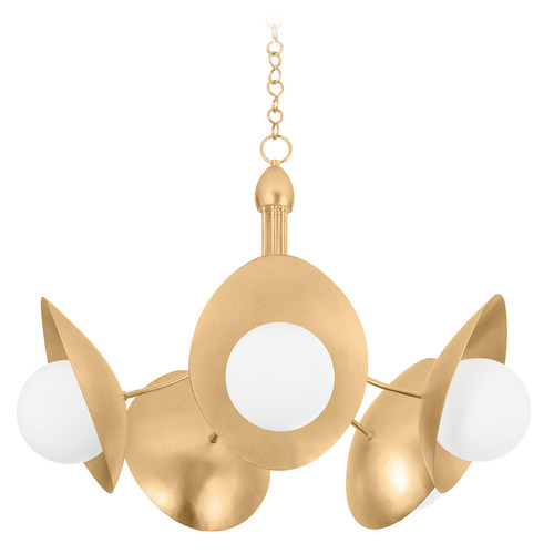 Troy Lighting Troy Lighting Olson Vintage Gold Leaf LED Chandelier F3038-VGL