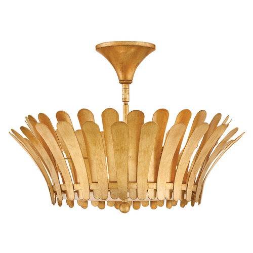 Hinkley Reina Distressed Brass LED Semi-Flushmount Light