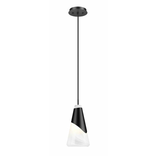 Z-Lite Aimie Matte Black Mini-Pendant Light with Conical Shade