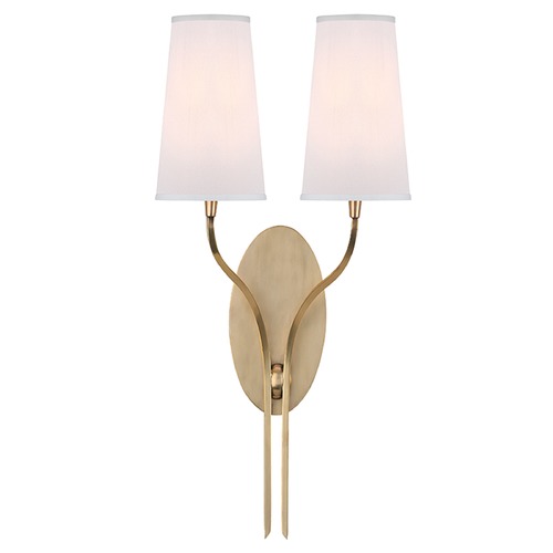 Rutland 2-Light Sconce in Aged Brass by Hudson Valley Lighting