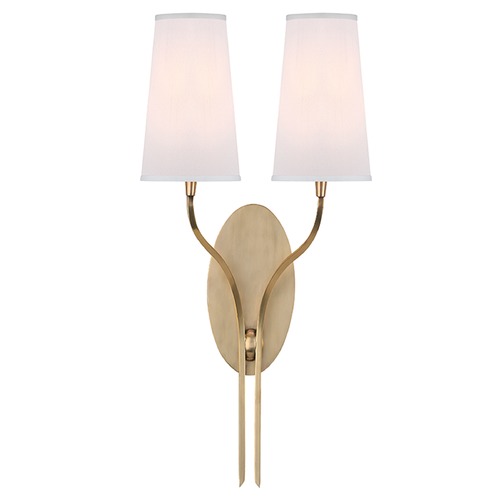 Hudson Valley Lighting Rutland 2-Light Sconce in Aged Brass by Hudson Valley Lighting 3712-AGB-WS