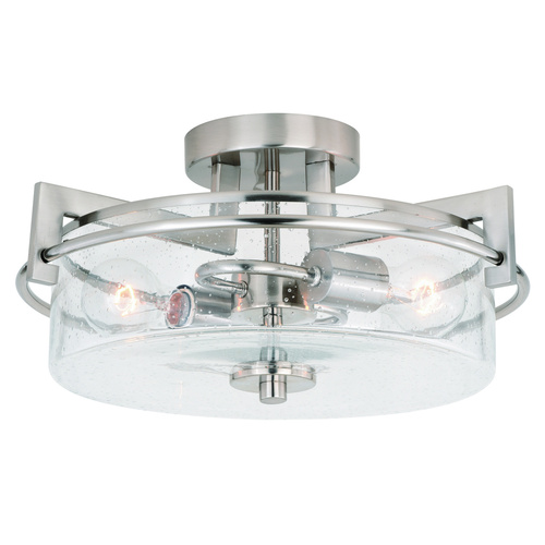 Addison 15-Inch Semi-Flush Mount in Satin Nickel by Vaxcel Lighting