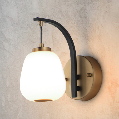 Soji LED Wall Sconce in Black & Gold by ET2 Lighting