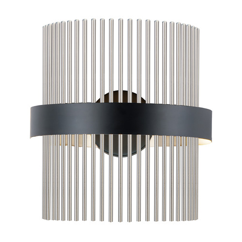 Chimes LED Wall Sconce in Black & Satin Nickel by ET2 Lighting