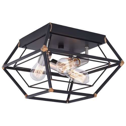 Vaxcel Lighting Bartlett Oil Rubbed Bronze & Satin Nickel Flushmount Light