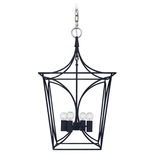 Visual Comfort Signature Collection Kate Spade New York Cavanagh Small Lantern in Navy by Visual Comfort Signature KS5144NVYPN