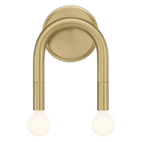 2-Light Wall Sconce in Natural Brass by Meridian