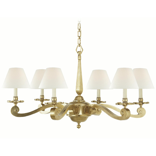 Visual Comfort Signature Collection Alexa Hampton Myrna Natural Brass Chandelier