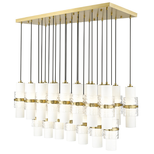 Z-Lite Cayden Modern Gold Multi-Light Pendant with Cylindrical Shade