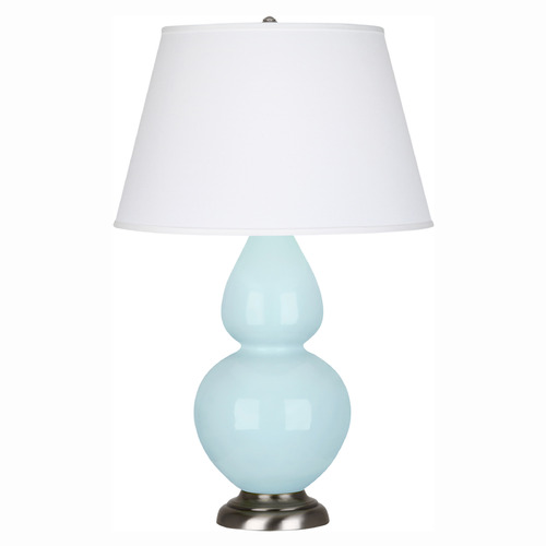 Robert Abbey Lighting Robert Abbey Lighting Double Gourd Baby Blue / Antique Silver Table Lamp with Empire Shade 1676X