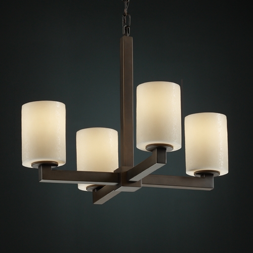 Justice Design Group Justice Design Group Candlearia Collection Mini-Chandelier CNDL-8829-14-CREM-DBRZ