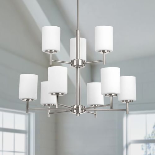 Progress Lighting Replay Chandelier in Brushed Nickel by Progress Lighting P4726-09