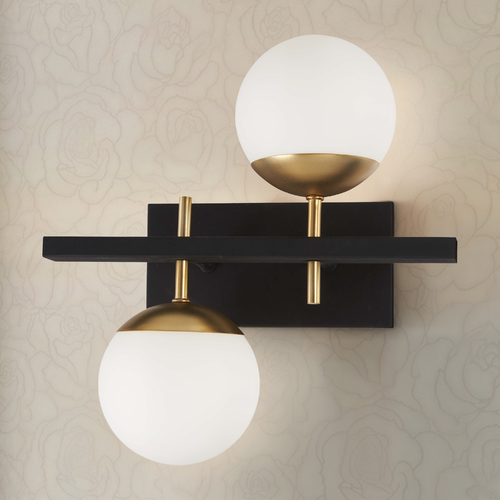 George Kovacs Lighting Alluria 2-Light Wall Sconce in Weathered Black & Autumn Gold by George Kovacs P1351-618