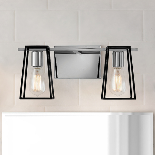 Hinkley Filmore 16-Inch Chrome & Satin Black Bath Light by Hinkley Lighting 5162CM