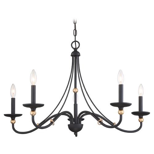 Westchester County Sand Coal with Skyline Gold Leaf Chandelier by Minka Lavery