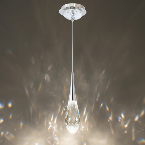 Hibiscus LED Mini Pendant in Polished Nickel by Schonbek Beyond