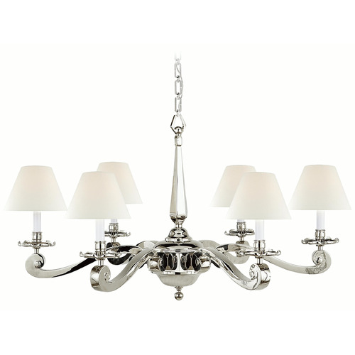 Visual Comfort Signature Collection Alexa Hampton Myrna Polished Nickel Chandelier