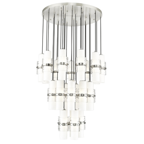 Z-Lite Cayden Brushed Nickel Multi-Light Pendant with Cylindrical Shade