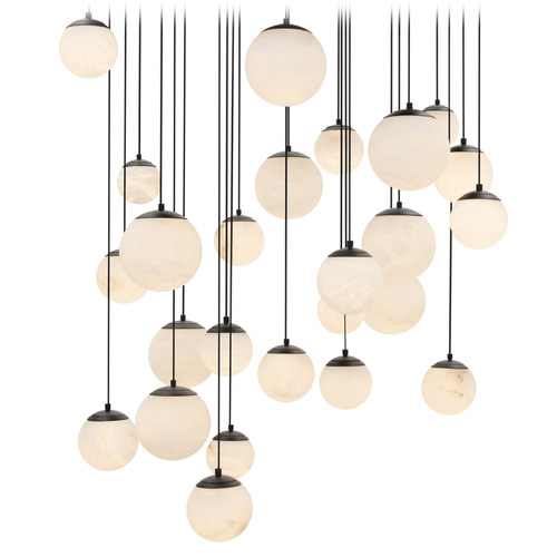 Modern Forms by WAC Lighting Modern Forms Pisces Black LED Multi-Light Pendant with Globe Shade PD-34425S-BK
