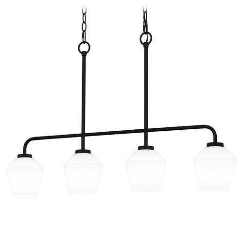 Quoizel Lighting Nielson Matte Black Island Light with Bowl / Dome Shade