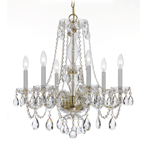 Crystorama Lighting Traditional Crystal Polished Brass Chandelier