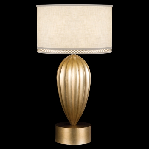 Fine Art Lamps Allegretto Gold Burnished Gold Leaf with Subtle Brown Highlights Table Lamp with Drum