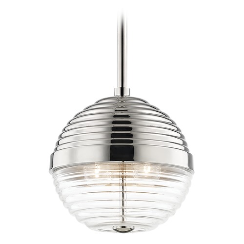 Hudson Valley Lighting Hudson Valley Lighting Easton Polished Nickel Pendant Light with Bowl / Dome Shade 1210-PN