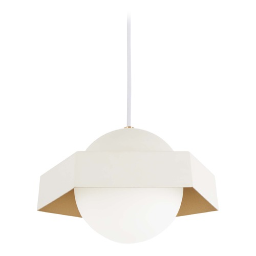 George Kovacs Lighting Five-O LED Pendant in Texured White & Gold Leaf by George Kovacs P1390-044G-L