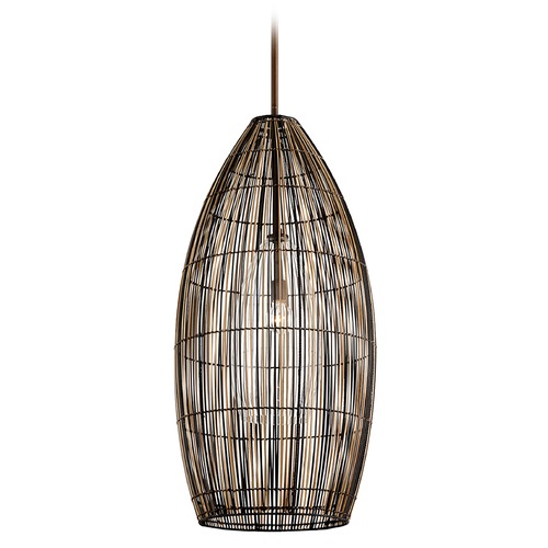 Holden Bronze Pendant with Oblong Shade by Troy Lighting