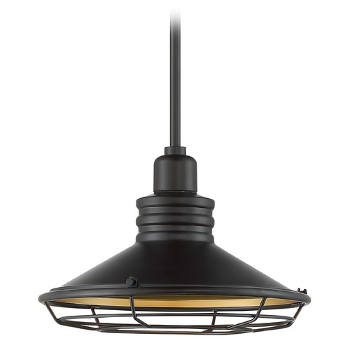 Satco Lighting Blue Harbor Dark Bronze & Gold Outdoor Hanging Light by Satco Lighting 60/7044